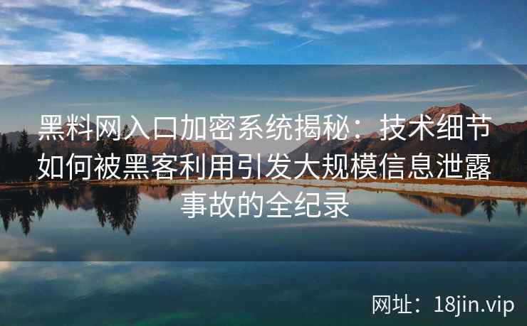 黑料网入口加密系统揭秘：技术细节如何被黑客利用引发大规模信息泄露事故的全纪录